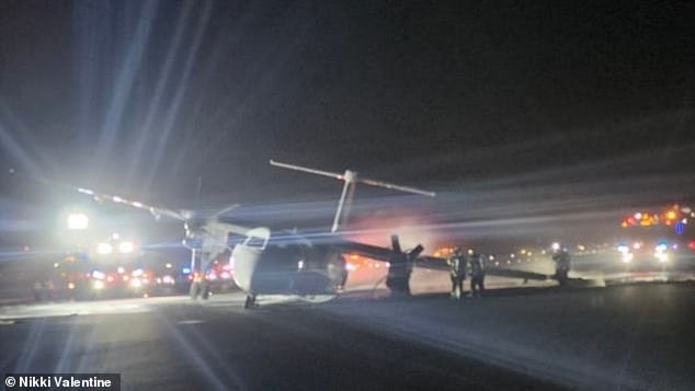 Chaos At Canadian Airport After Plane Goes Up In FLAMES While Skidding Down Runway During Rough Landing