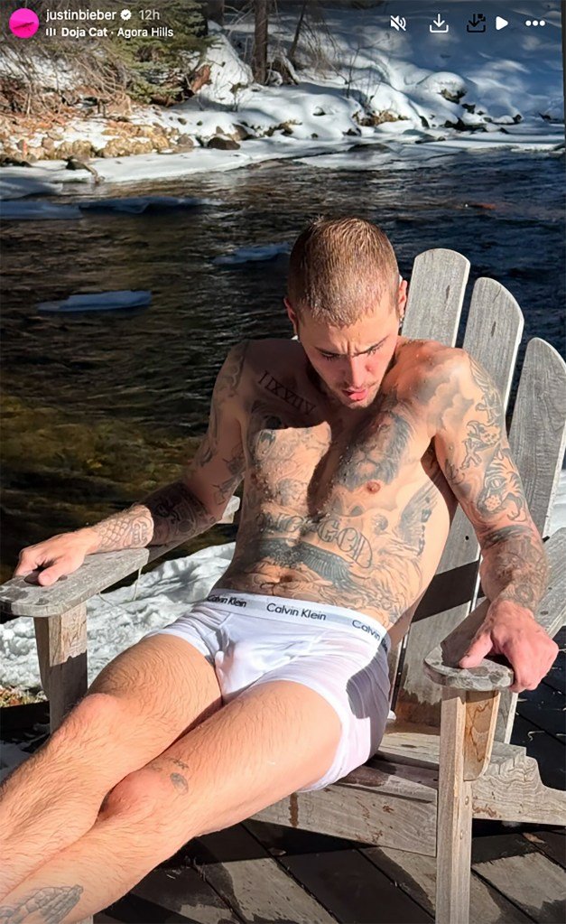 Justin Bieber STRIPS Down To His Underwear And Leaves Little To The Imagination During Winter Holiday