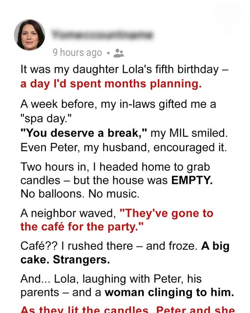 MY IN-LAWS SENT ME TO A SPA ON MY DAUGHTER’S BIRTHDAY BEFORE THE PARTY – THEN I REALIZED THEY HAD SET ME UP