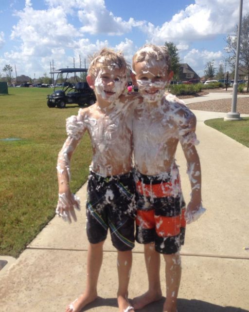 WE WERE JUST HAVING A CHILL DAY OUTSIDE—THEN MY BOYS SHOWED UP COVERED IN SHAVING FOAM
