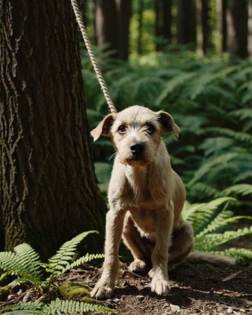 She Found The Dog Tied To A Tree In The Woods, Whimpering. When She Set Him Free, He Took Off Running—And Led Her To A Place She Never Expected
