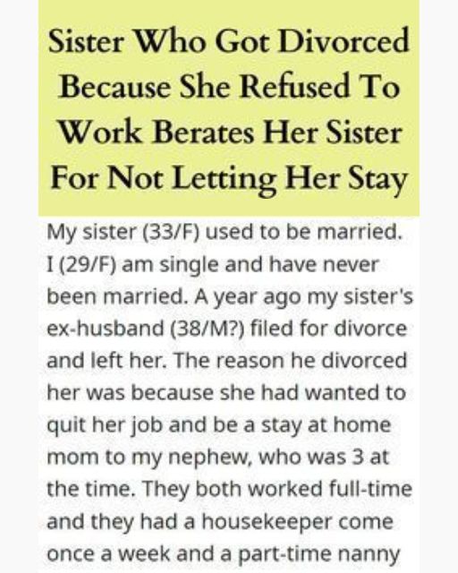 My Sister Moved In After Her Divorce—Then Blew Up When I Asked Her To Contribute