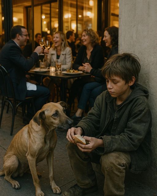 He Sat On The Sidewalk With A Crust Of Bread—While They Toasted Three Feet Away