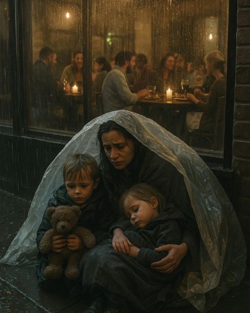 They Huddled Under Plastic in the Rain—While We Ordered Wine Inside