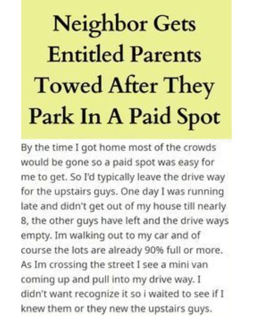 Entitled Parents Parked In My Paid Spot—And Refused To Move