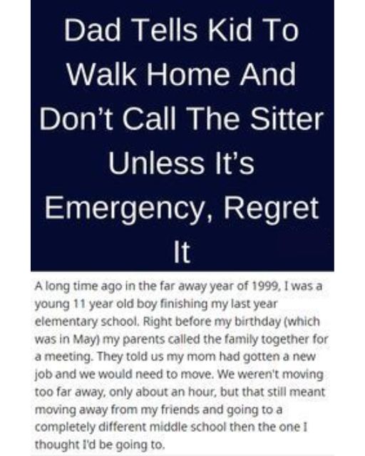 My Dad Told Me To Walk Home And “Only Call If It’s An Emergency”—He Regretted It Big Time