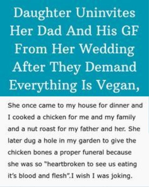 My Dad’s Girlfriend Tried To Force A Vegan Dress Code At My Wedding—And Went Behind My Back