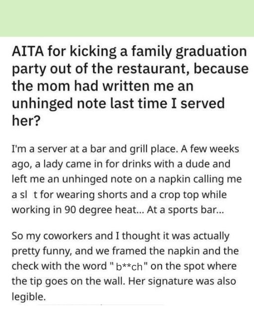 She Called Me a Slur on a Napkin—Then Came Back with Her Family to Celebrate