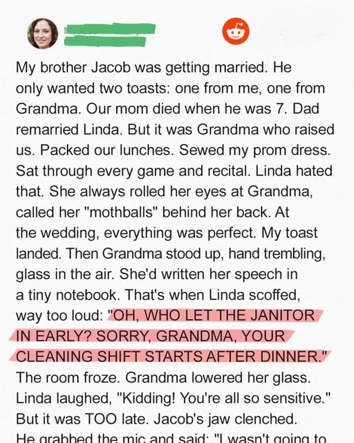 She Mocked Our Grandma During The Toast—Then Jacob Dropped The One Thing We’d Buried For Years