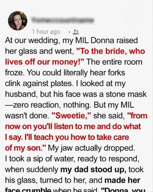 To The Bride, Who Lives Off Our Money