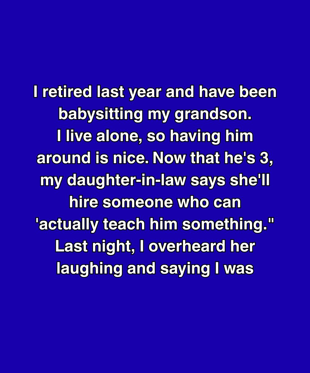 She Said I Was “Just a Babysitter”—So I Taught My Grandson Something No One Else Could