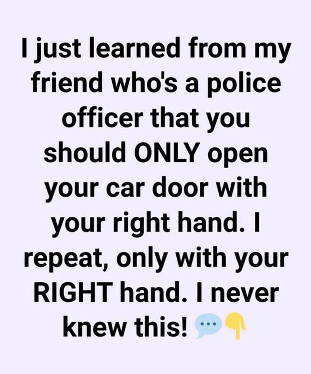 Why You Should Always Open Your Car Door with Your Right Hand
