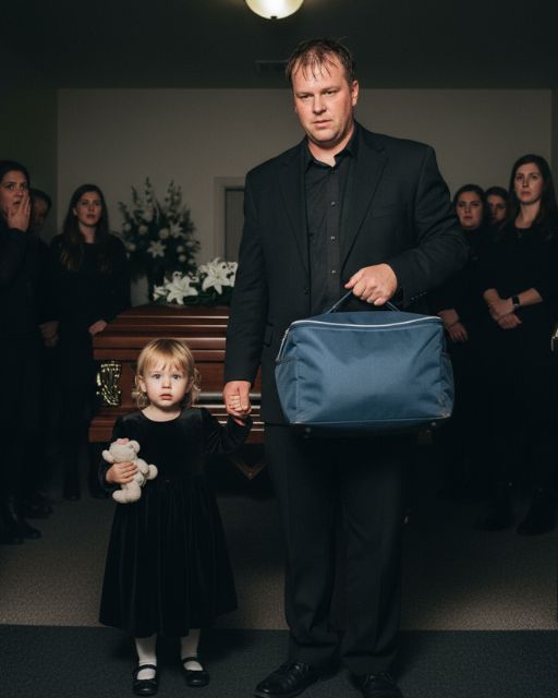 He Walked Into The Funeral Late With A Little Girl, A Blue Bag, And No Words