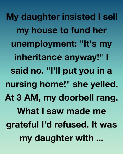 My Daughter Demanded I Sell My House To Fund Her Lifestyle: At 3 AM, She Came Crying On My Porch