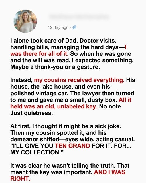 Dad’s Final Gift Was a Rusty Key—It Meant Nothing to Me Until My Cousin Made a Shocking Offer