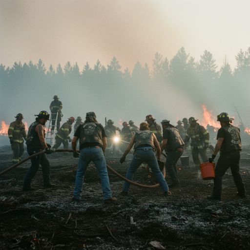 Over 20 Bikers Showed Up To Help Firefighters, But One Of Them Recognized Me In The Crowd