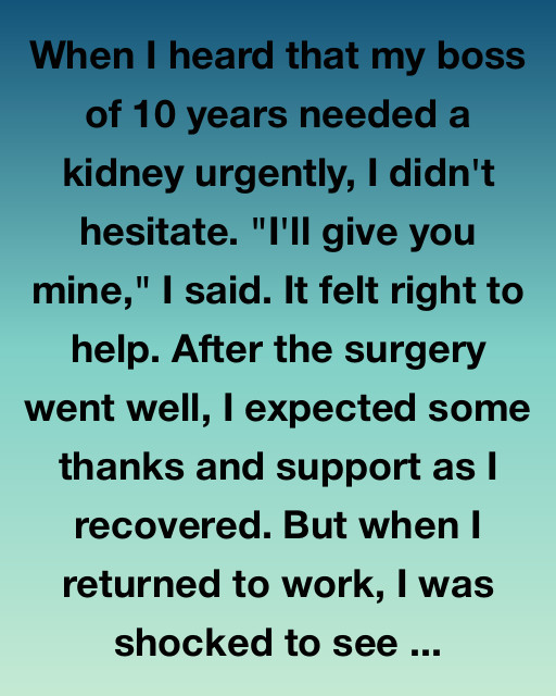 The Kidney I Gave And The Life I Took Back