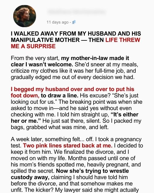 I Walked Away From My Husband And His Manipulative Mother — Then Life Threw Me A Surprise