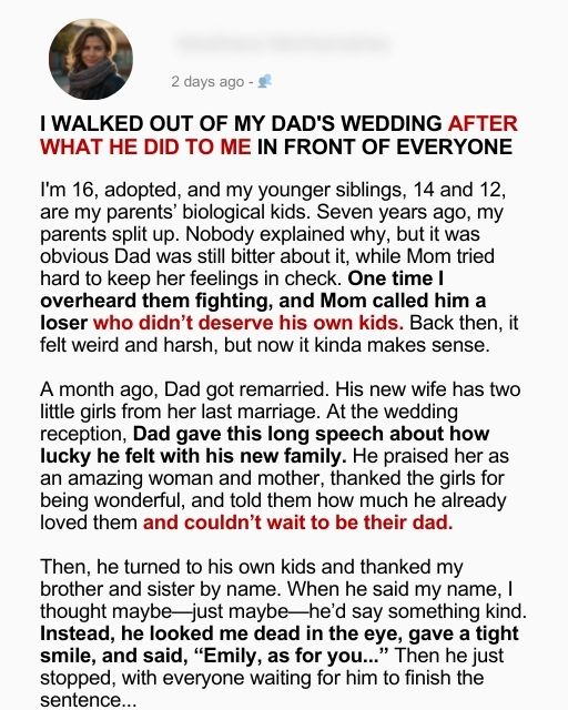 I Walked Out Of My Dad’s Wedding After What He Did To Me In Front Of Everyone