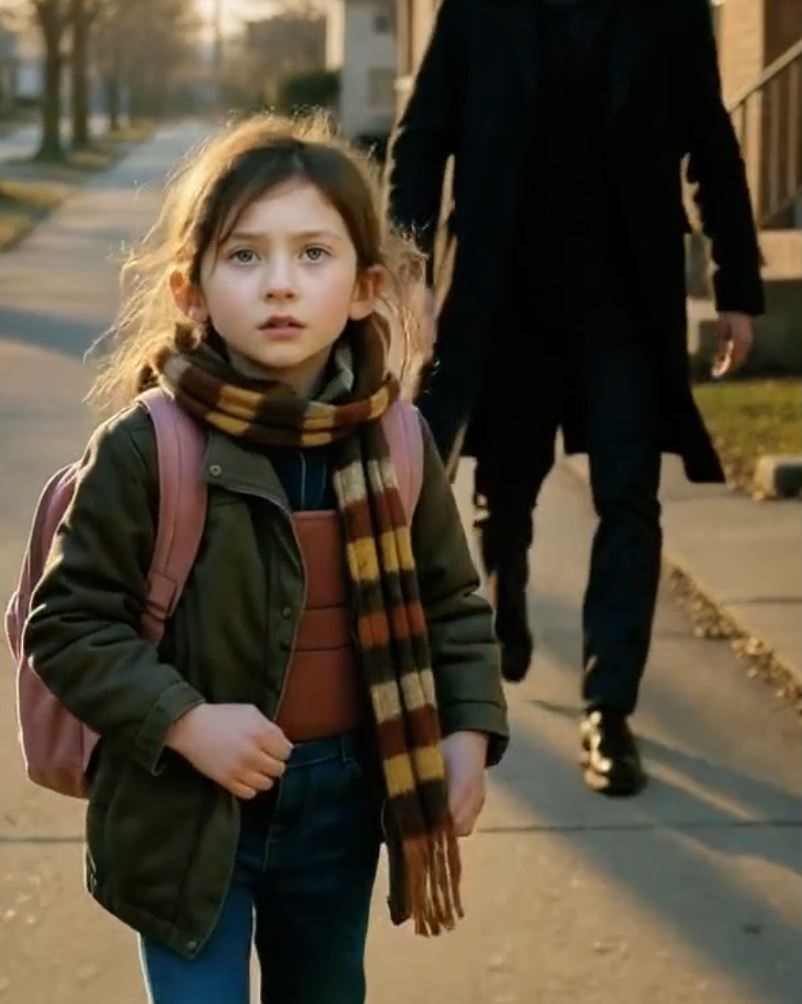 A Seven-Year-Old Girl Realized a Stranger in Black Was Walking Behind Her—But Instead of Running Home, She Did Something No One Expected