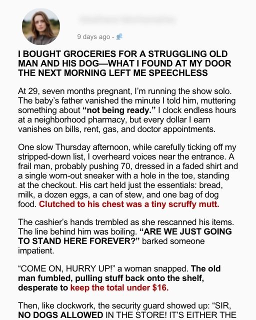 I Bought Groceries For A Struggling Old Man And His Dog—What I Found At My Door The Next Morning Left Me Speechless