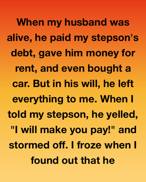 When My Husband Was Alive, He Paid My Stepson’s Debt—But In His Will, He Left Everything To Me