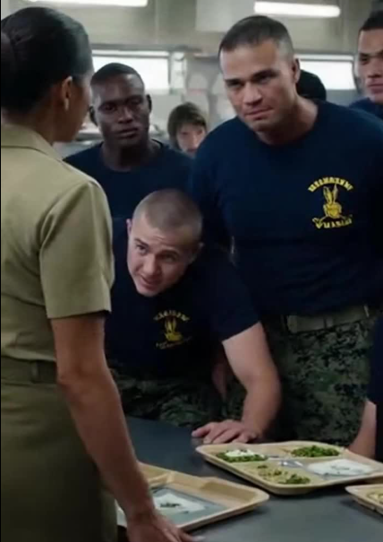 Five recruits cornered her in the mess hall