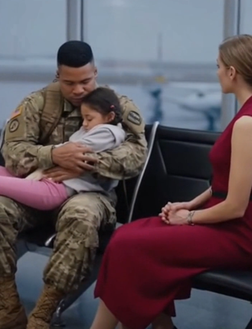 Exhausted Army Dad Fell Asleep at the Airport