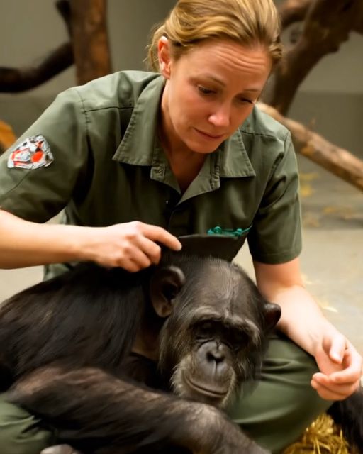 The 45-Year-Old Chimp Was Dying. So His Keeper Broke The Rules To Hold Him One Last Time.