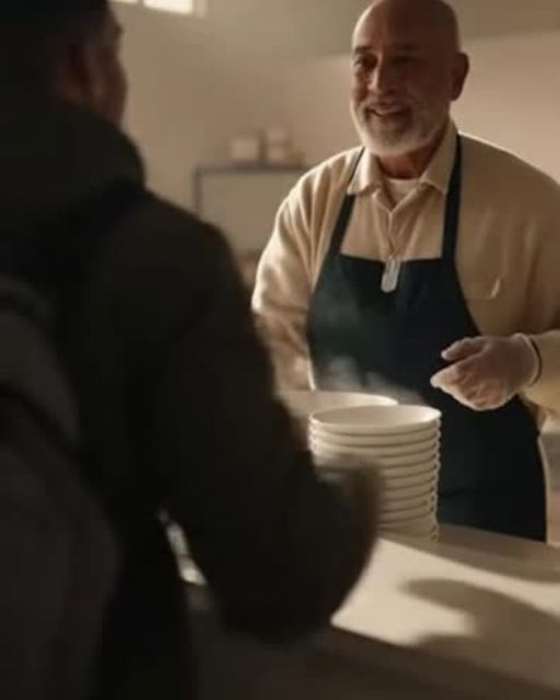 Veteran Volunteers At Shelter—The Person He Helps Recognizes Him