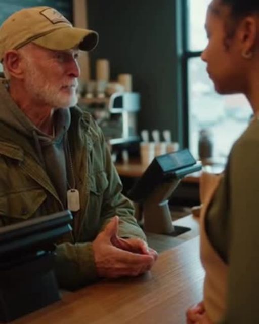 Veteran Asks For Cheap Coffee—The Barista Reads His Dog Tags And Walks Away In Tears