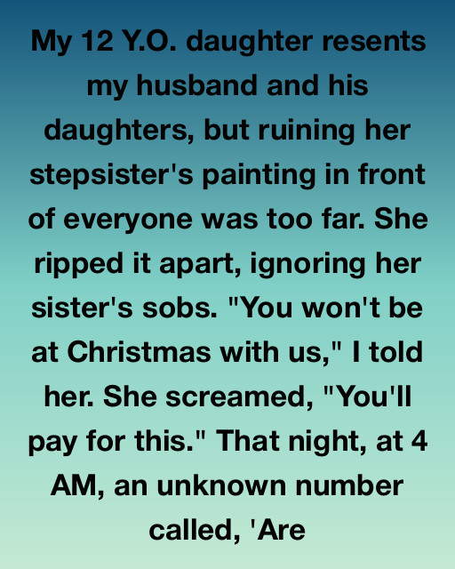 I Told My Daughter She Couldn’t Spend Christmas With Us After She Destroyed Her Stepsister’s Painting—Then Came a 4 AM Call That Changed Everything
