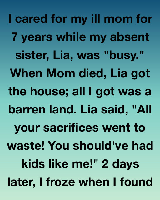 WHEN MY ABSENT SISTER TOOK MOM’S HOUSE—AND I GOT THE LAND SHE MOCKED