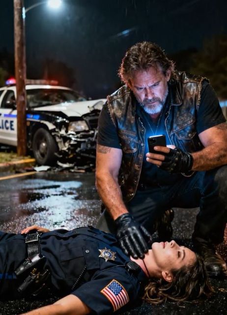 A Biker Tried To Call 911 For A Dying Cop — Until He Looked Closer At The Officer’s Badge.