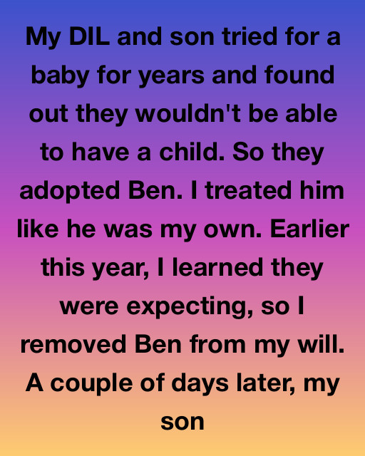 I Took My Adopted Grandson Out of My Will When My DIL Got Pregnant—Then I Watched My Family Disappear