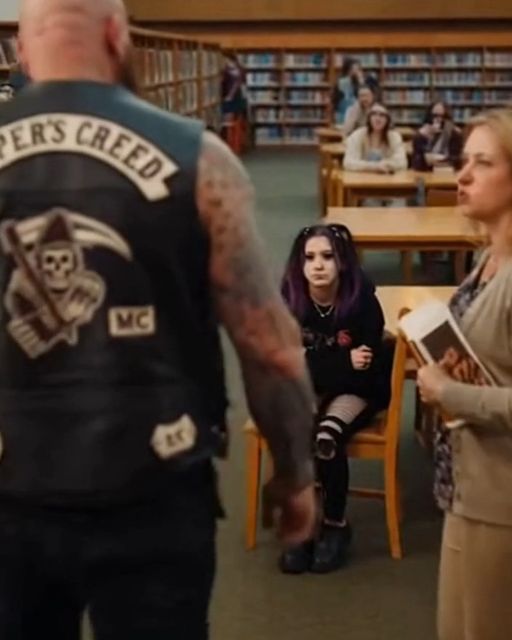 The Woman In The Library Was Shouting At My Goth-dressed Daughter, Calling Her A “disgrace,” When The Biggest Biker I’d Ever Seen Stood Up From His Table.