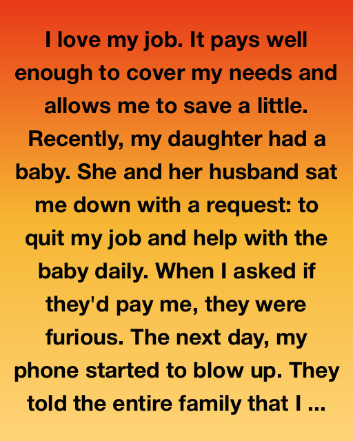 They Asked Me To Quit My Job For Free, Then Turned The Family Against Me