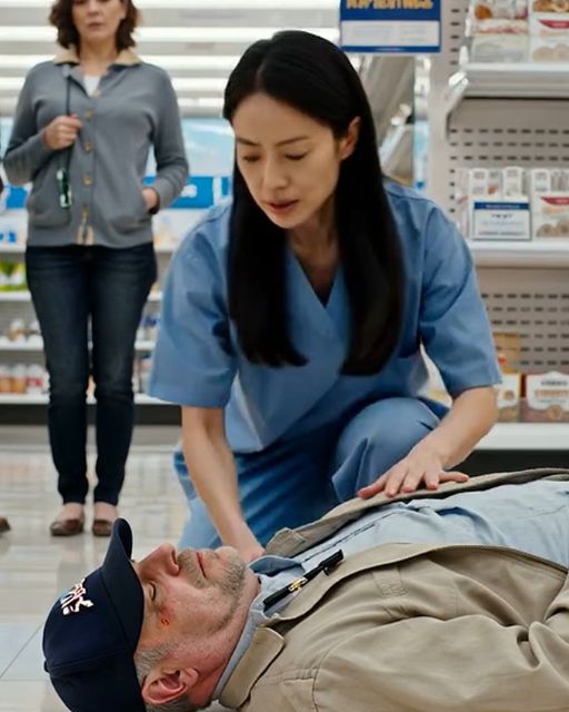 The Morning A Four-star General Hit The Floor Of A Quiet American Supermarket And A Woman In Blue Scrubs Refused To Let Him Go