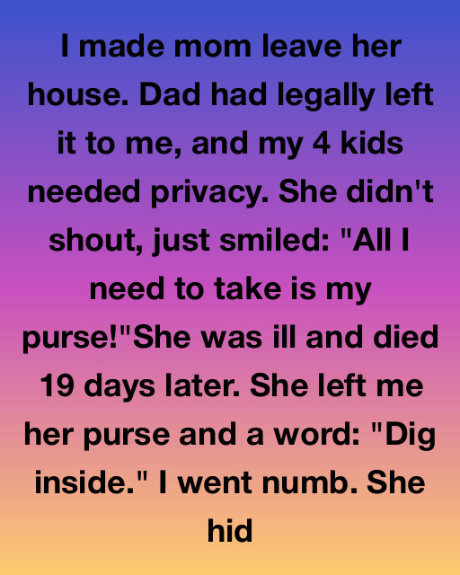 I Made My Mom Leave Her Home For My Own Convenience, But The Secret She Left In Her Purse Taught Me The Most Painful Lesson Of My Life