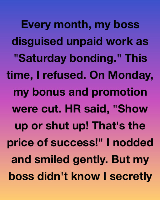 I Nodded And Smiled Gently When My Boss Cut My Promotion For Skipping An Unpaid Saturday, But He Didnโt Know I Had Already Started Pulling The Rug From Under Him