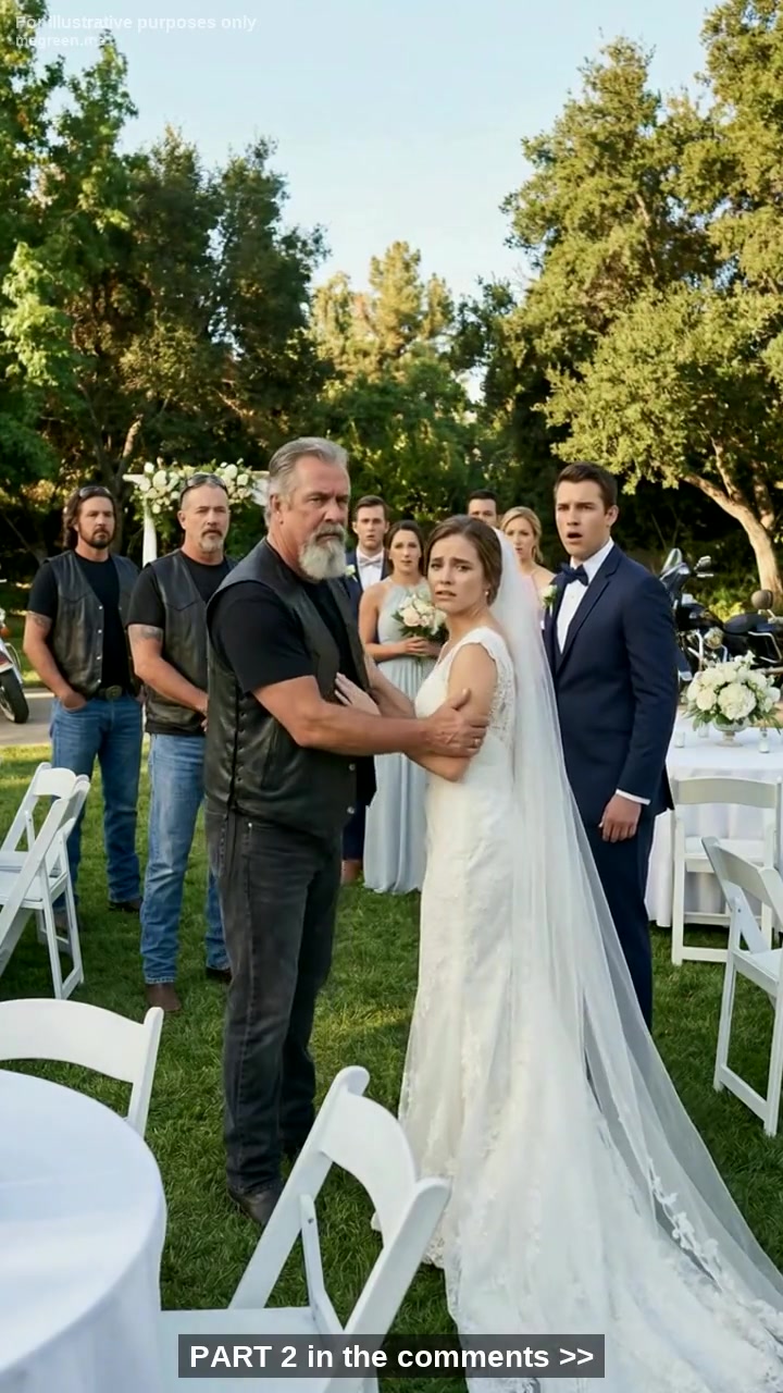 A Young Bride Smiling on a Banquet Table at Her Lavish Downtown Nashville Wedding Tried to Hide Her Fear – Until the Leather-Clad Man She Secretly Texted Walked In and Exposed the Debt Behind Her “Perfect” Marriage