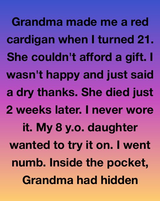I Never Knew The Warmth Of The Red Cardigan Until My Daughter Found What Was Hidden In The Threads