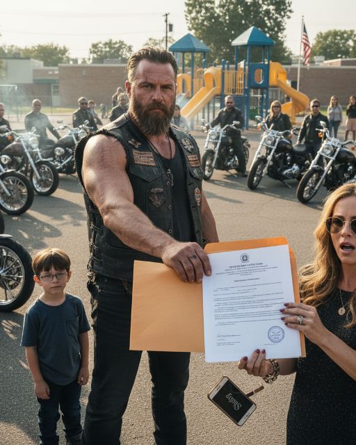 Mom Screams At Bikers To Leave The Playground – Until The Leader Drops To One Knee