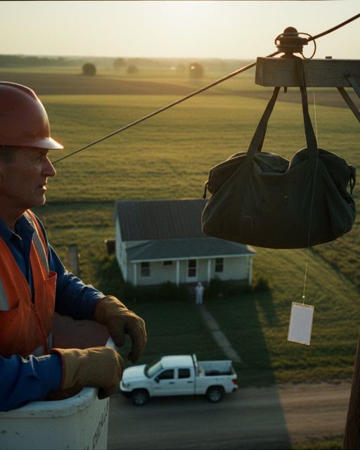 Lineman Finds Something Hanging From The Power Line – And Realizes It’s Addressed To Him