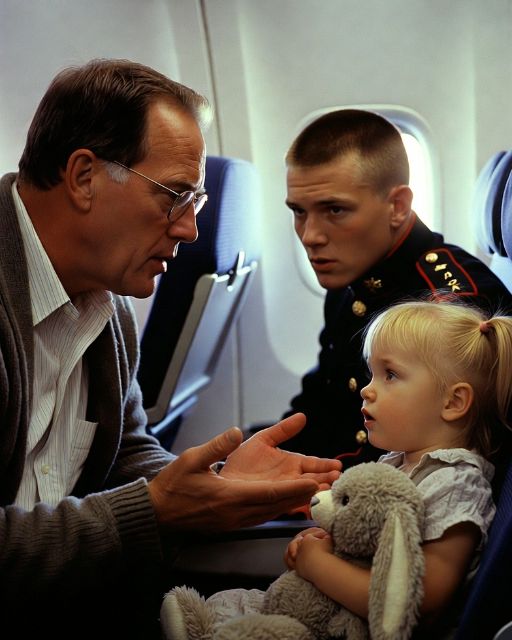 The “dad” In 12a Translated For His Deaf Daughter. A Marine In The Row Behind Him Pressed The Call Button.