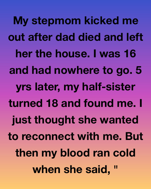 My Stepmom Kicked Me Out The Day After My Father’s Funeral, But My Half-Sister Just Found Me With A Secret That Changes Everything
