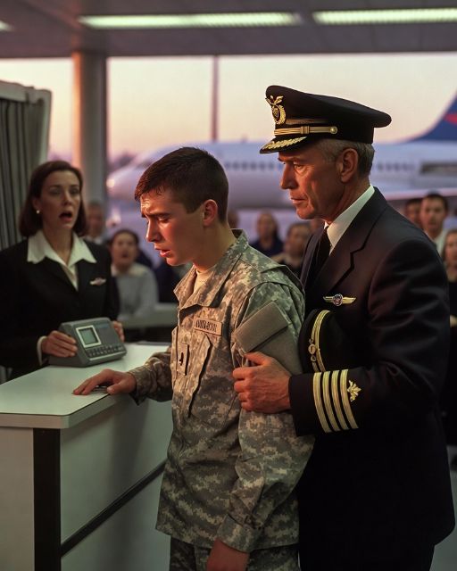 The Soldier Missed His Flight. The Pilot Stepped Out Of The Cockpit.