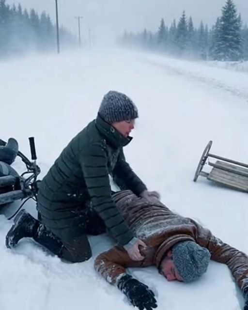 She Dragged A Frozen Stranger On A Sled For Miles. When The Police Came To Arrest Her, He Blocked The Door.