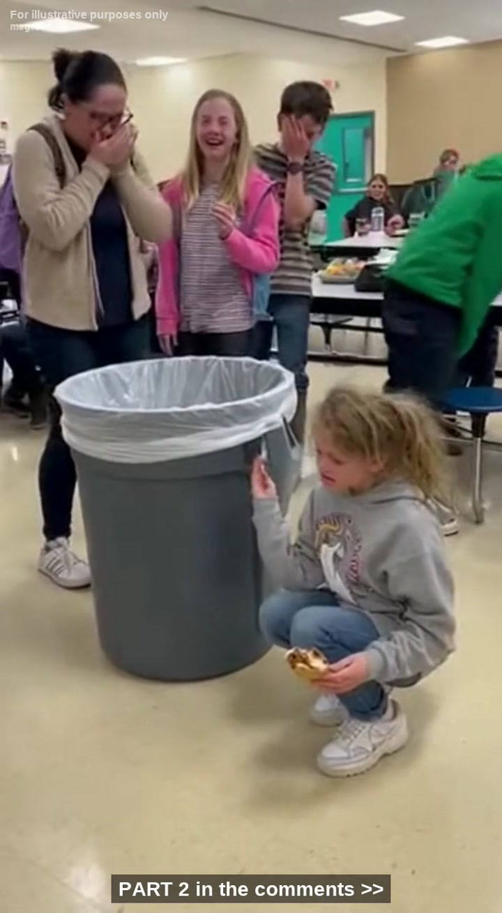 Biker Found His Daughter Eating From The Trash While Her Friends – And Even Her Teacher – Were Laughing