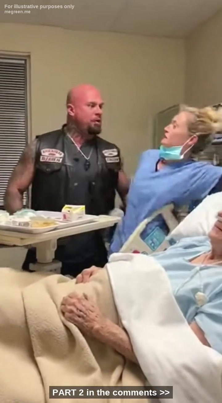 Hells Angels Vice President Sprinted To The Icu To Visit His Dying Mom – Caught A Cruel Nurse Treating Her Terribly Making Him Completely Lose It